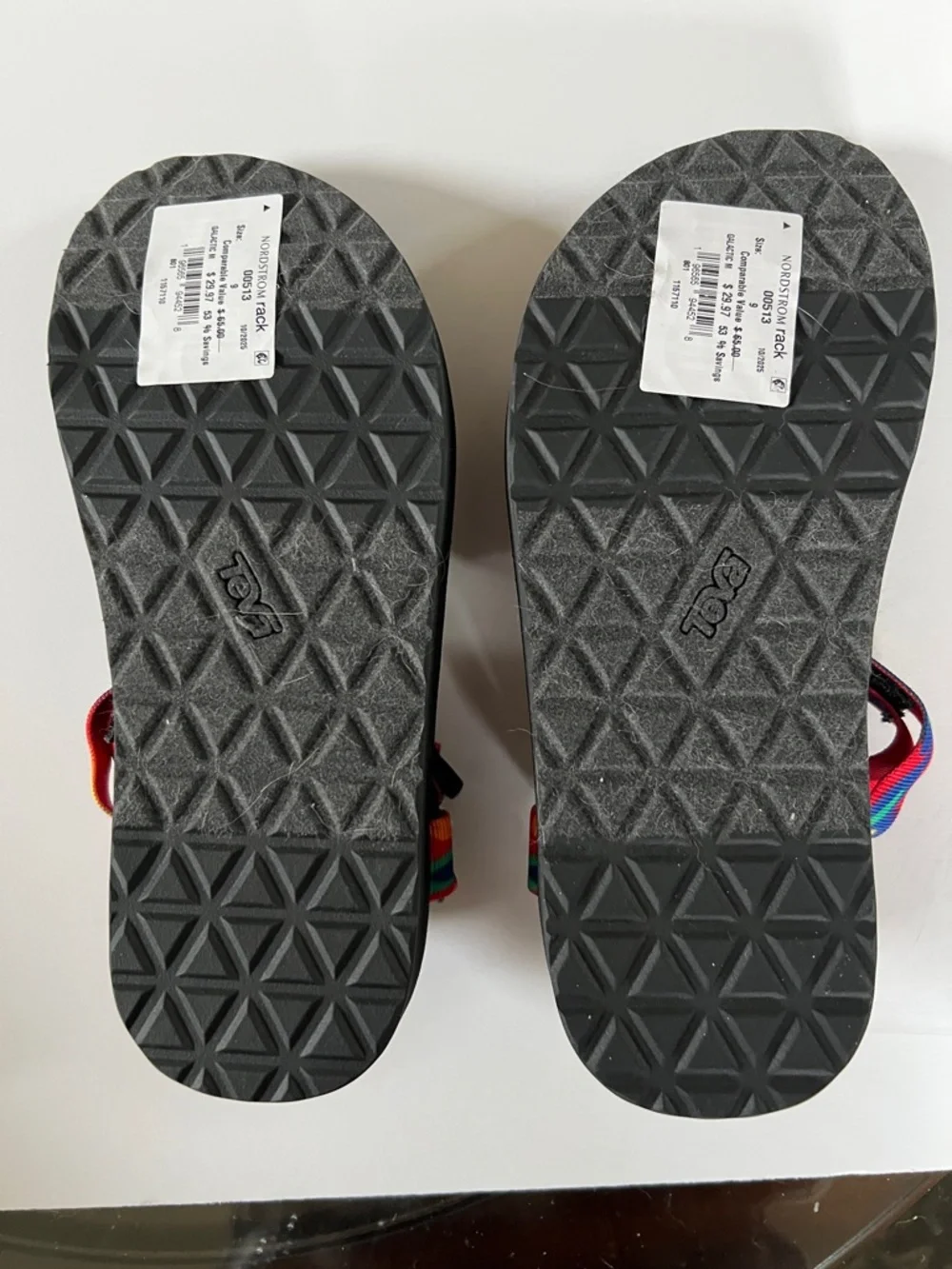 Teva Rainbow Strap Sandals with Black Soles - Picture 2 of 3